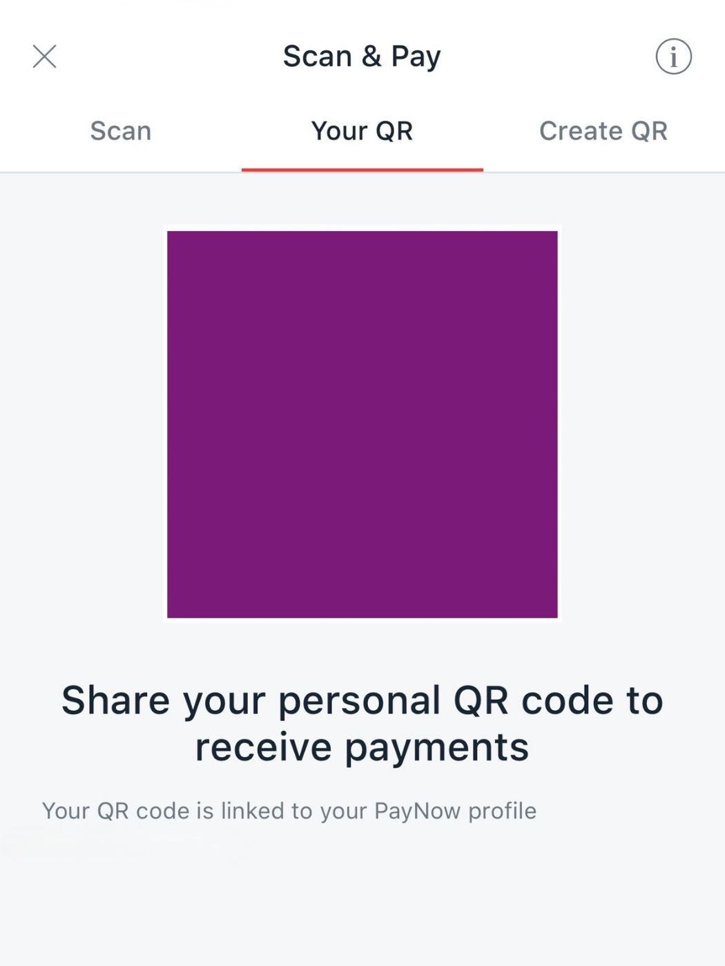 DBS digibank personal QR code linked to PayNow profile