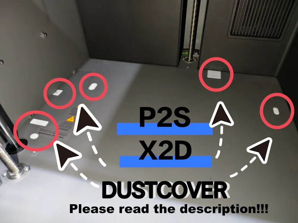 P2S/X2D dust cover set plugging the top port holes