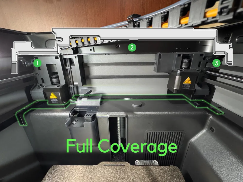 P2S/X2D full-coverage dust cover for the bottom holes