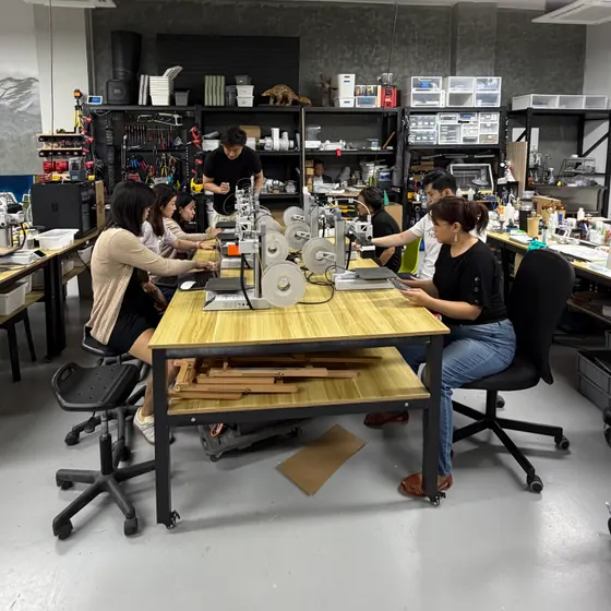课程进行到一半时的工作室教室